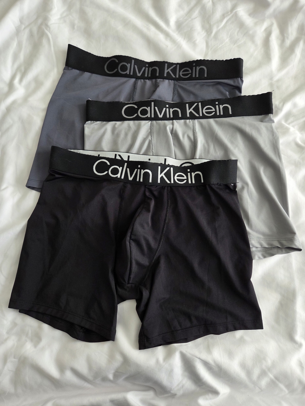 Calvin Klein Men’s 3-Pack Boxer Briefs - Black, Light Gray & Charcoal